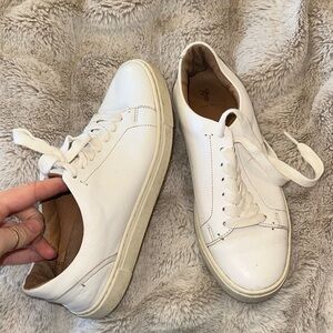 Frye White Leather Sneakers